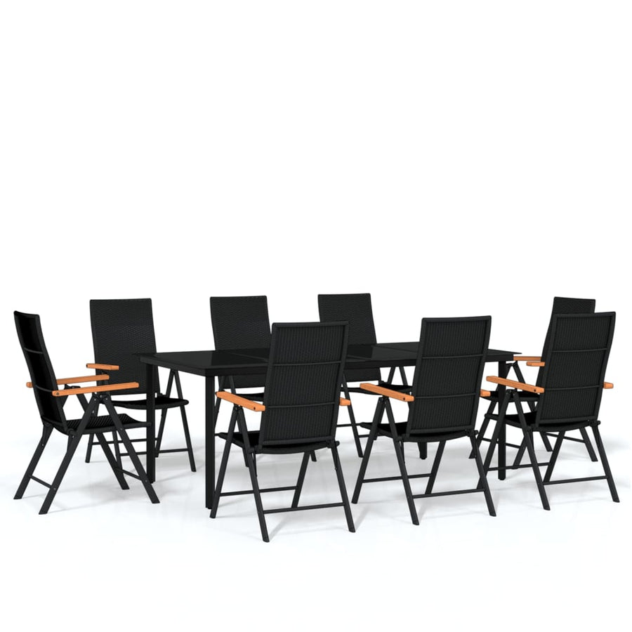 9-delige Tuinset zwart