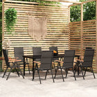 9-piece Garden Furniture Set black