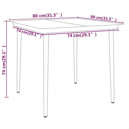 -Delige Tuinset Zwart 5 80 cm tafellengte
