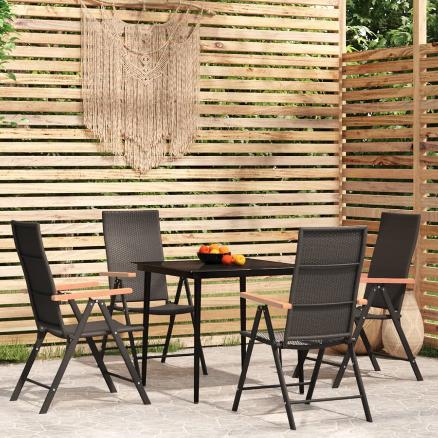 -Delige Tuinset Zwart 5 80 cm tafellengte