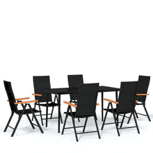 -Delige Tuinset Zwart 7 140 cm tafellengte