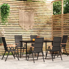 Tuinset 7-delig zwart 140x70 cm