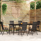 Tuinset 7-delig zwart glas PE-rattan