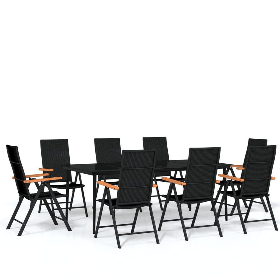 9-delige Tuinset zwart