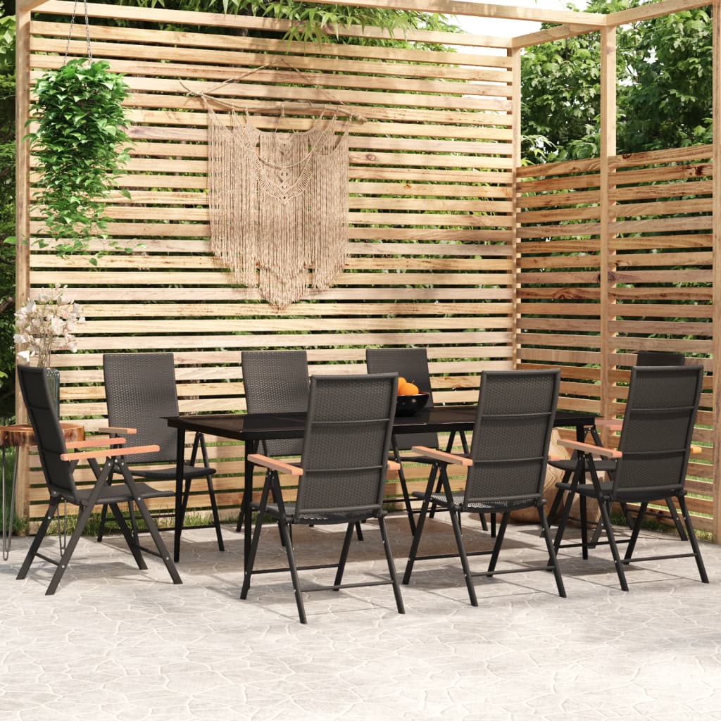 9-delige Tuinset zwart