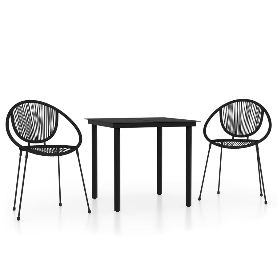 3-Delige Tuinset Zwart 2