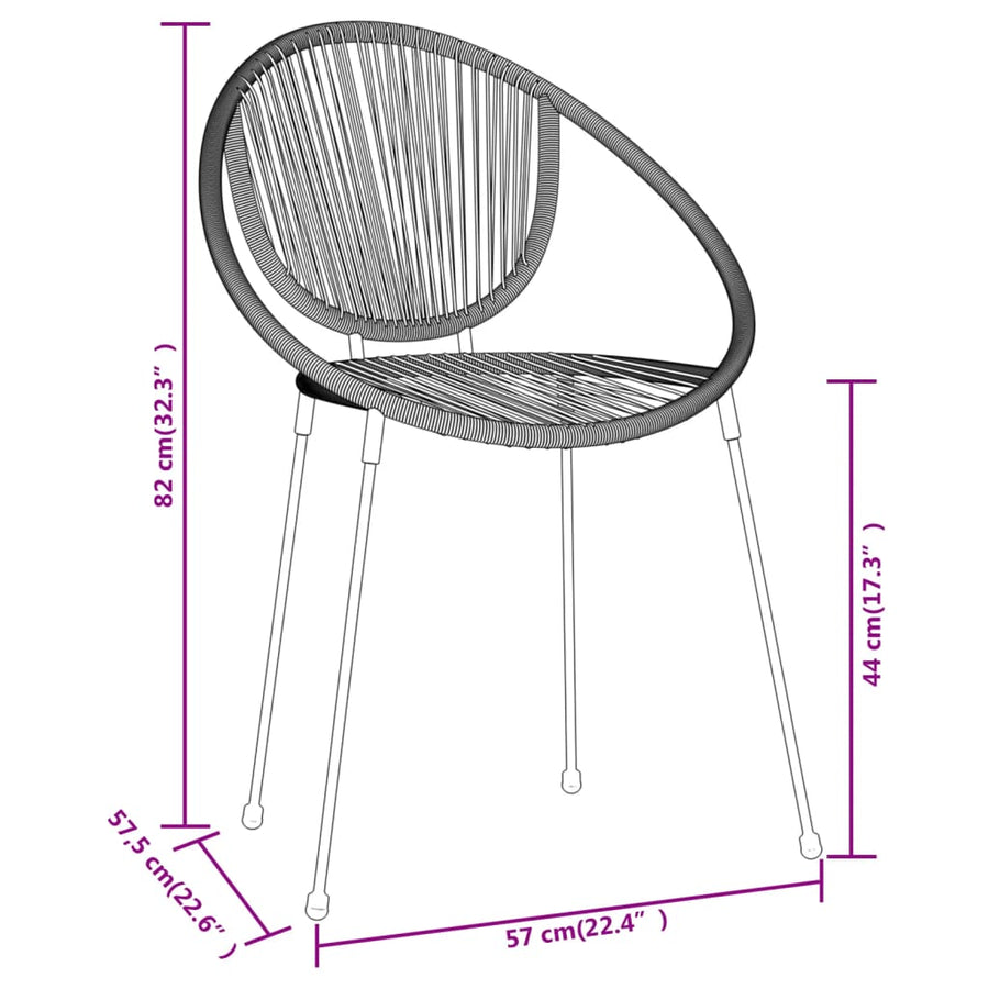 3-Delige Tuinset Zwart 2