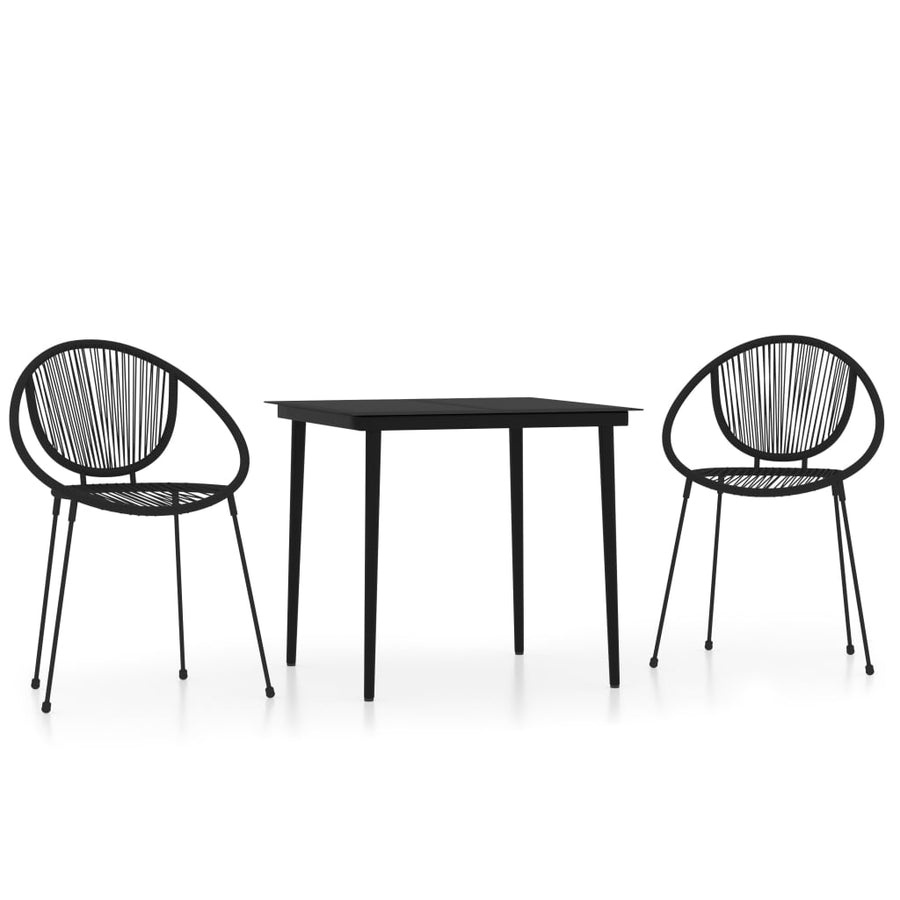 3-Delige Tuinset Zwart 2