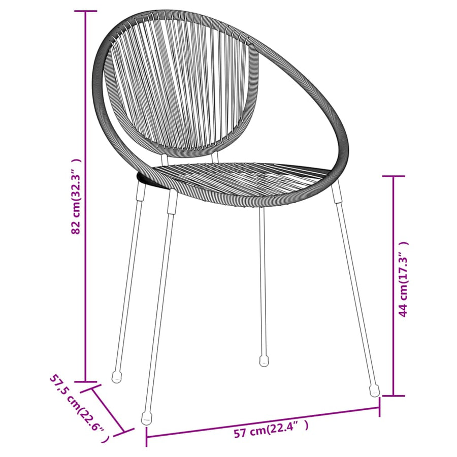 3-Delige Tuinset Zwart 2