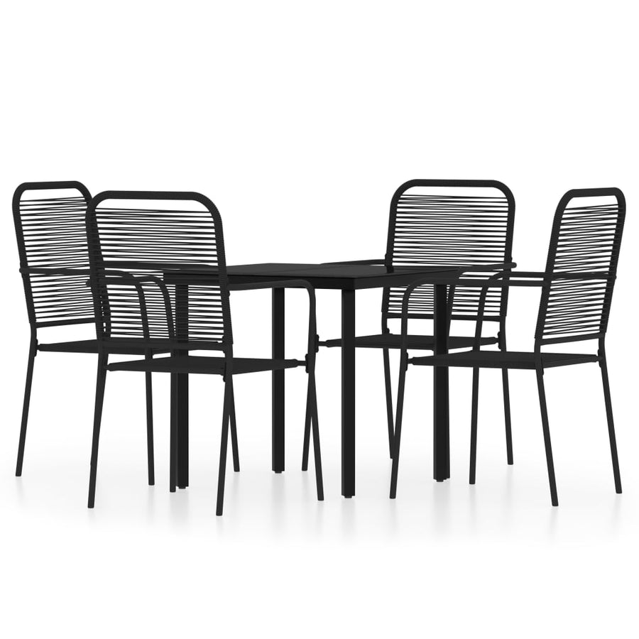 -Delige Tuinset Zwart 5 80 cm tafellengte