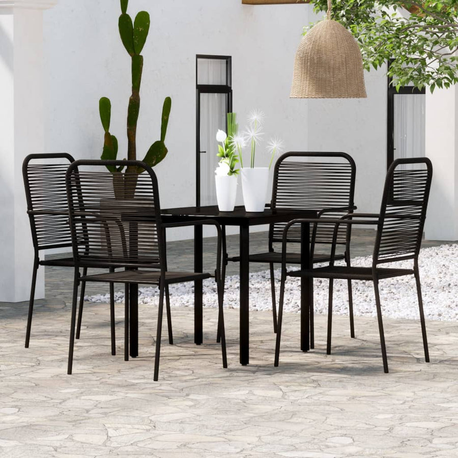 -Delige Tuinset Zwart 5 80 cm tafellengte