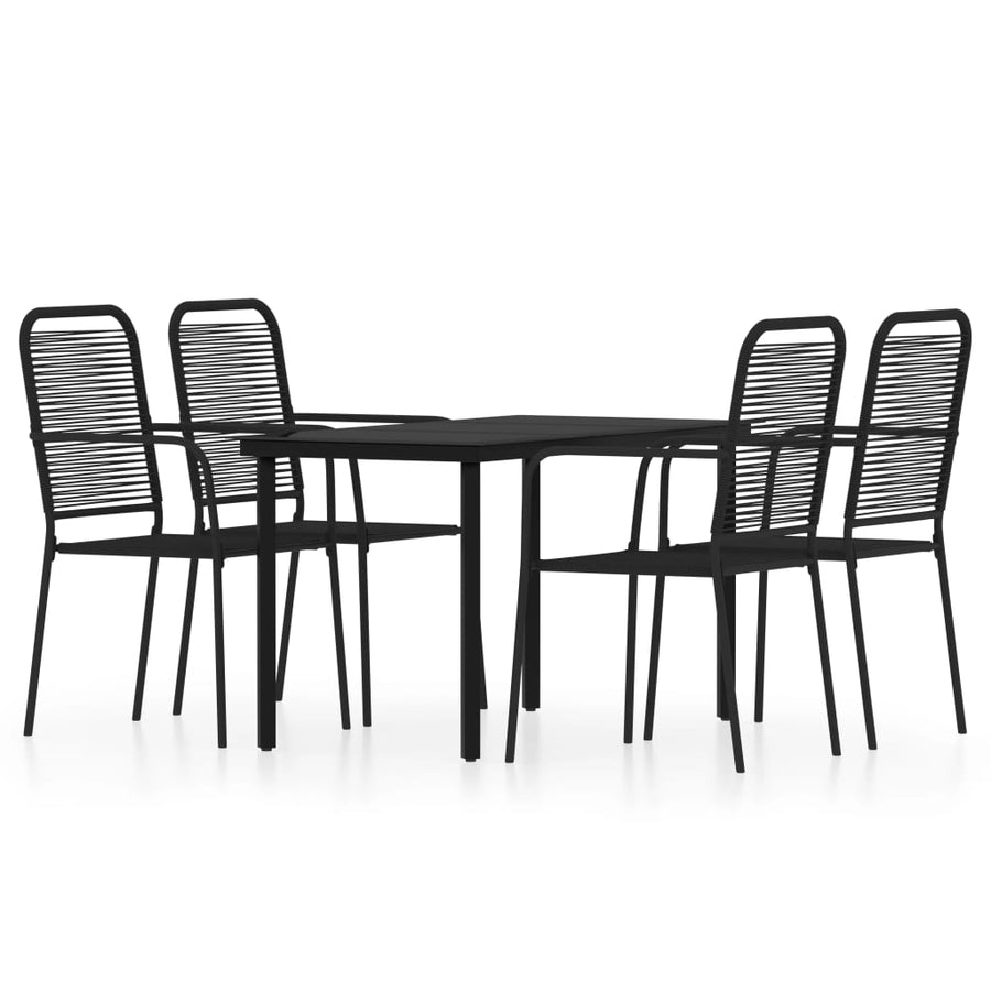 -Delige Tuinset Zwart 5 140 cm tafellengte