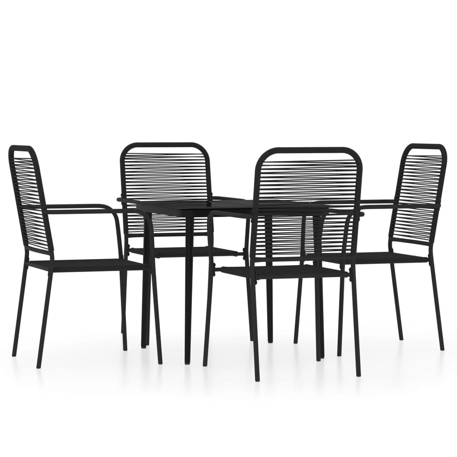 -Delige Tuinset Zwart 5 80 cm tafellengte