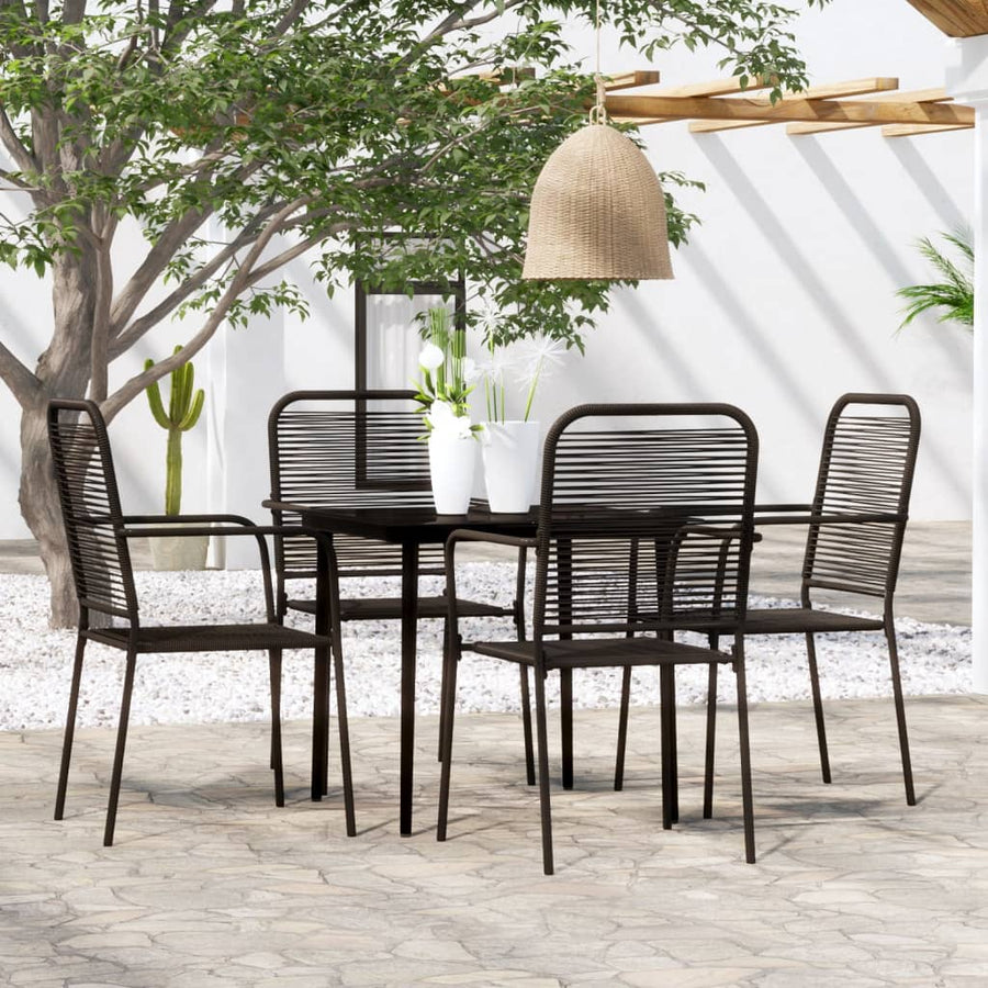 -Delige Tuinset Zwart 5 80 cm tafellengte