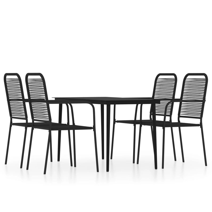 -Delige Tuinset Zwart 5 140 cm tafellengte