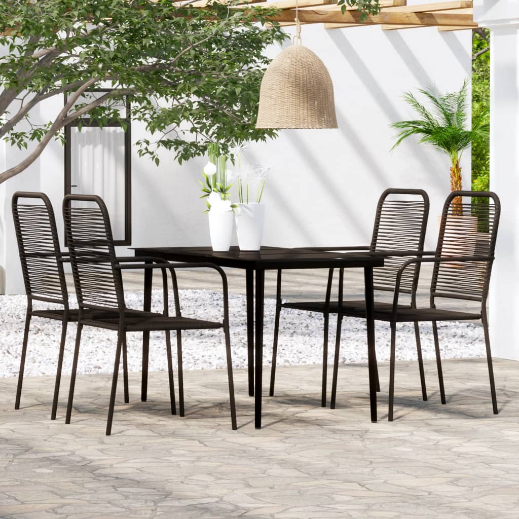 -Delige Tuinset Zwart 5 140 cm tafellengte