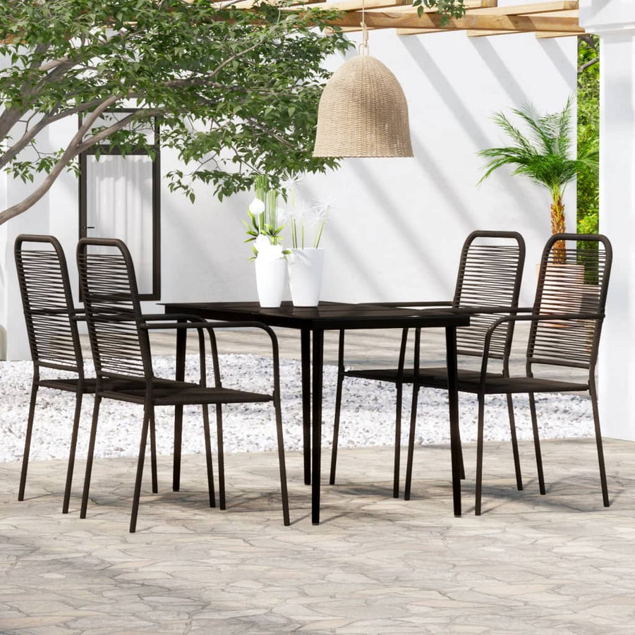 -Delige Tuinset Zwart 5 140 cm tafellengte