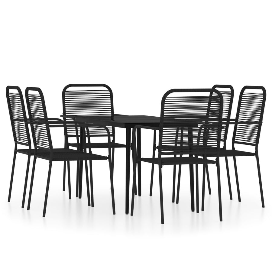 -Delige Tuinset Zwart 7 140 cm tafellengte