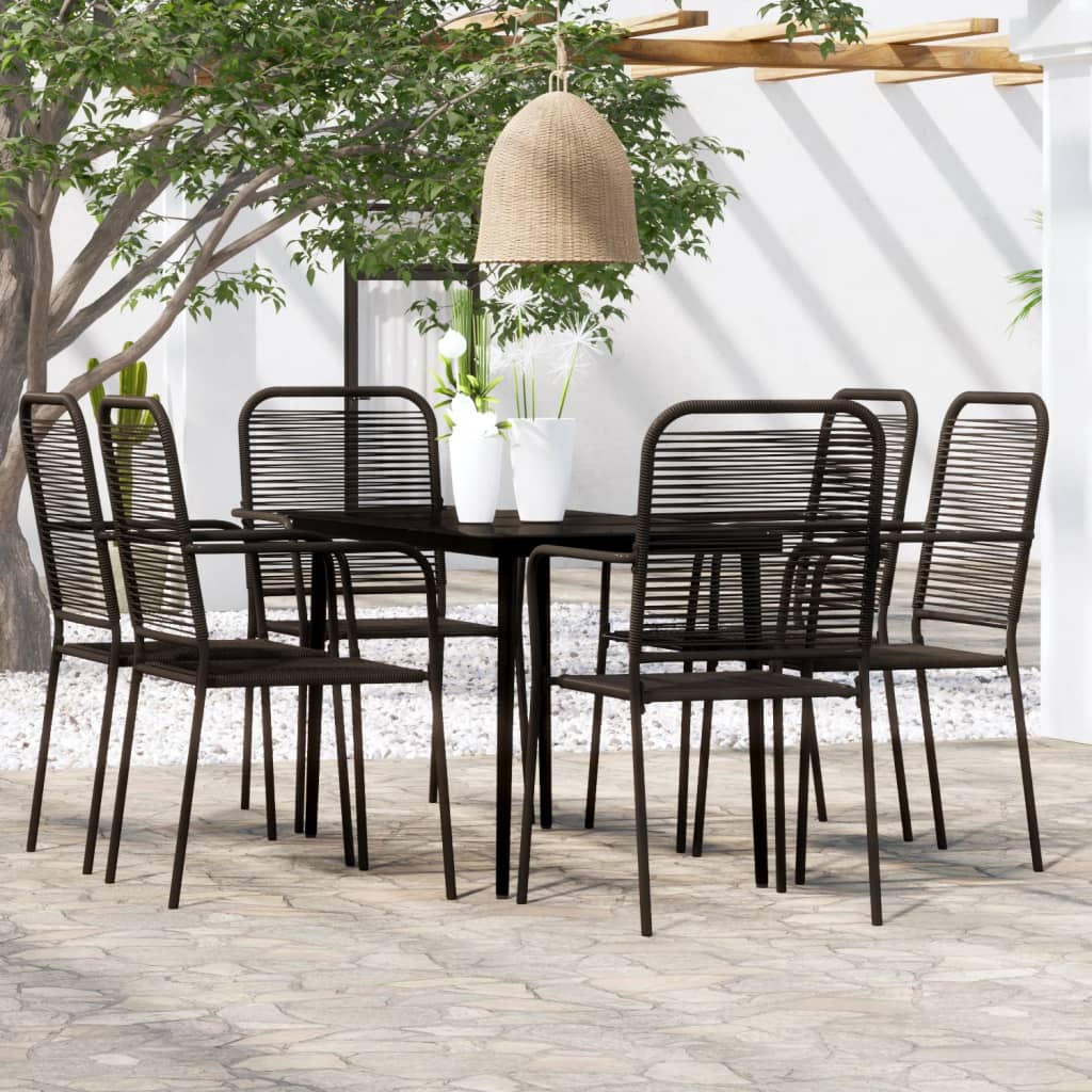-Delige Tuinset Zwart 7 140 cm tafellengte