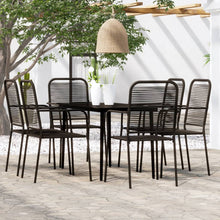 -Delige Tuinset Zwart 7 140 cm tafellengte