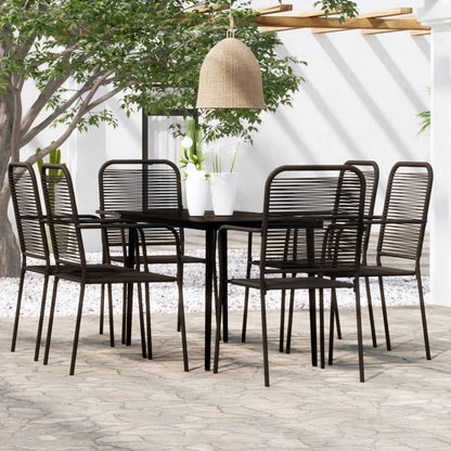-Delige Tuinset Zwart 7 140 cm tafellengte
