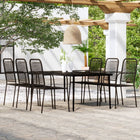 Tuinset 7-delig zwart tafel 200x100cm 6 stoelen