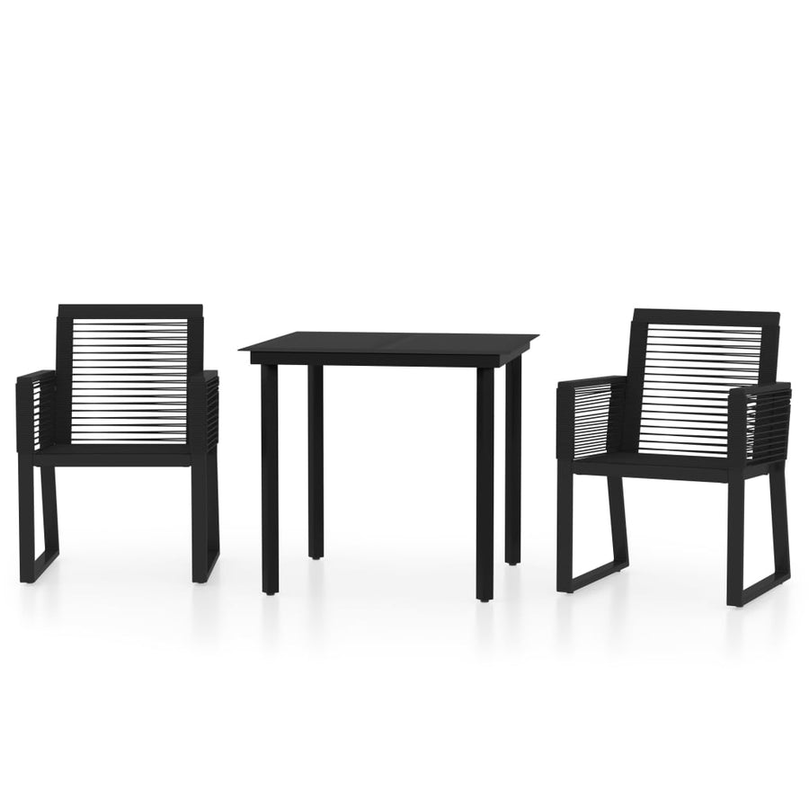 -Delige Tuinset Zwart 3 80 cm tafellengte