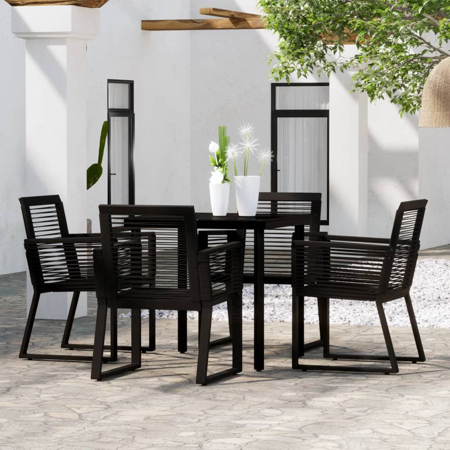 -Delige Tuinset Zwart 5 80 cm tafellengte