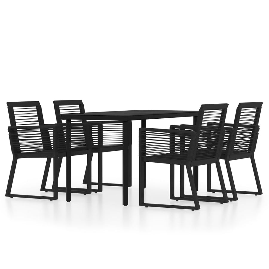 -Delige Tuinset Zwart 5 140 cm tafellengte