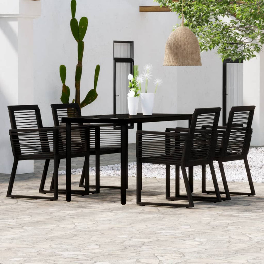 -Delige Tuinset Zwart 5 140 cm tafellengte