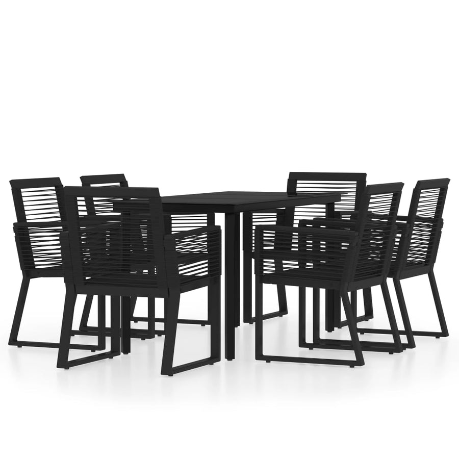 -Delige Tuinset Zwart 7 140 cm tafellengte