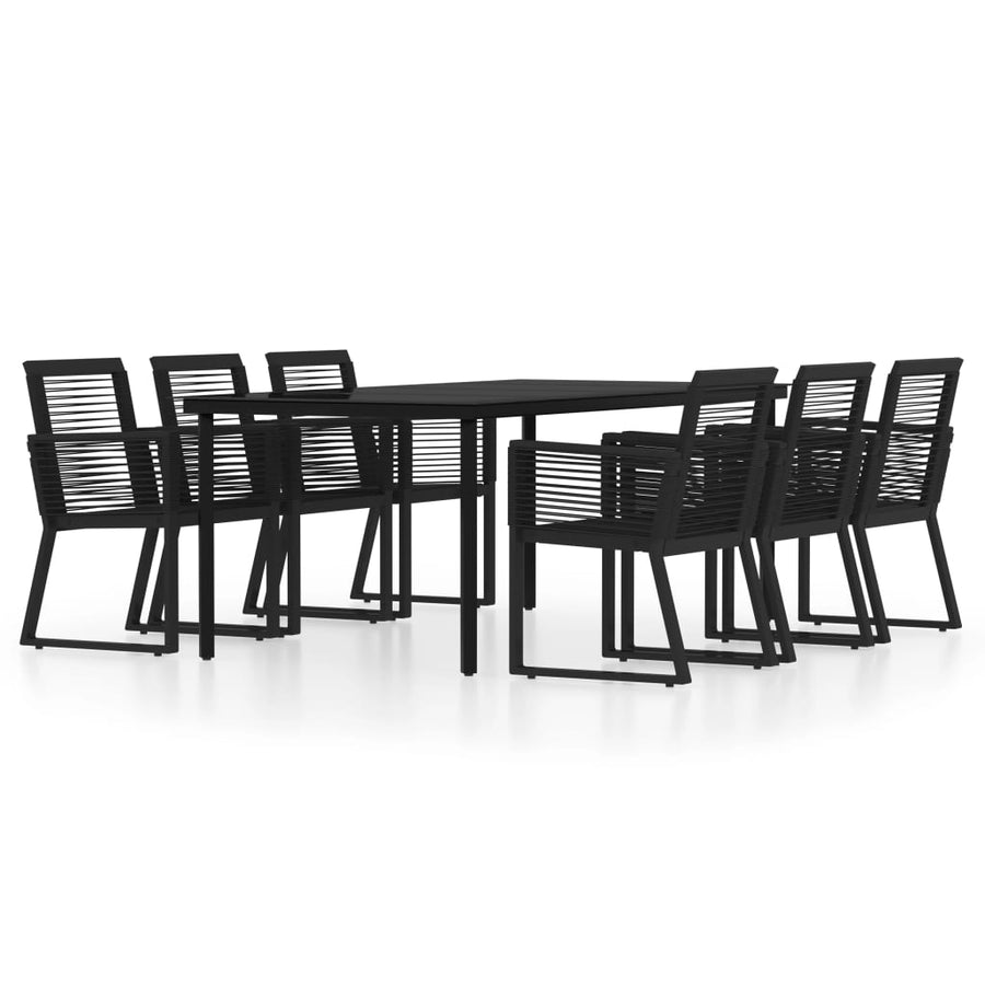 7-Delige Tuinset Zwart 6 200 cm tafellengte