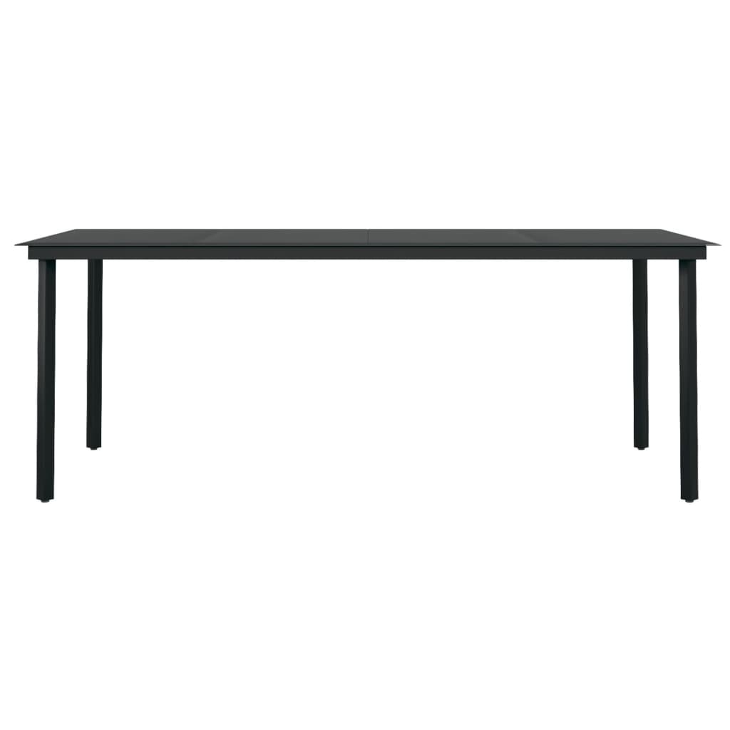 7-Delige Tuinset Zwart 6 200 cm tafellengte