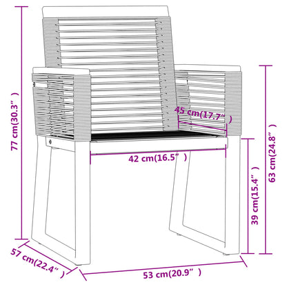 7-Delige Tuinset Zwart 6 200 cm tafellengte