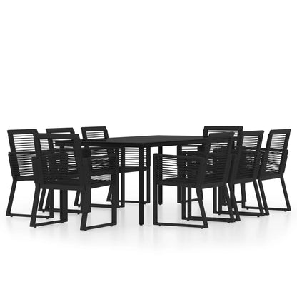9-Delige Tuinset Zwart 8 200 cm tafellengte