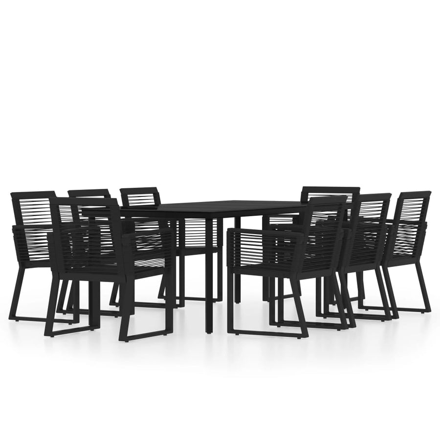 9-Delige Tuinset Zwart 8 200 cm tafellengte