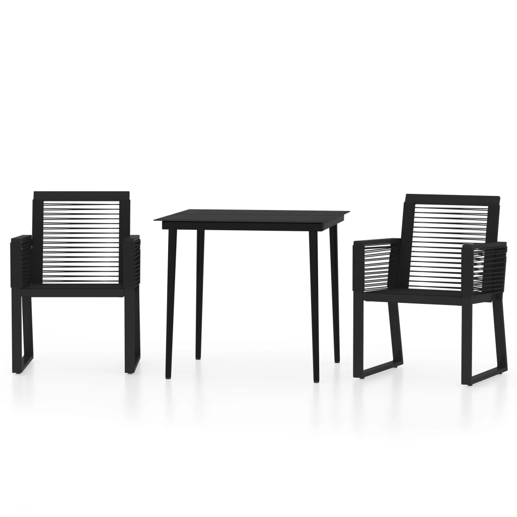 -Delige Tuinset Zwart 3 80 cm tafellengte