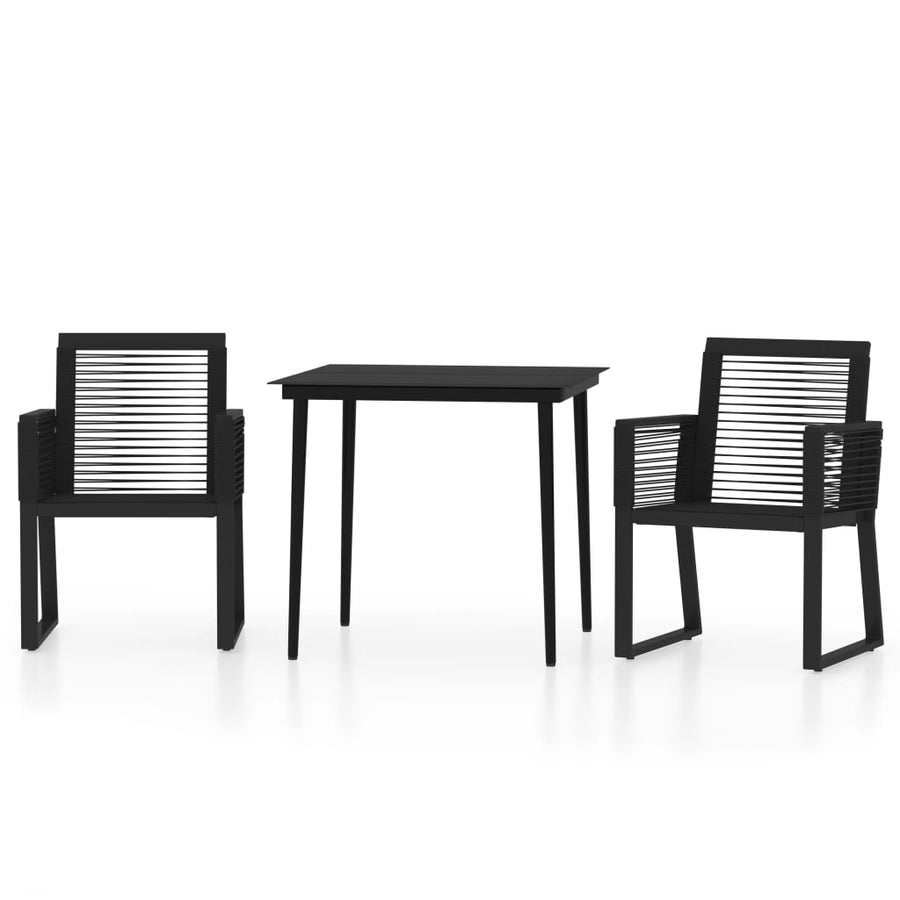 -Delige Tuinset Zwart 3 80 cm tafellengte