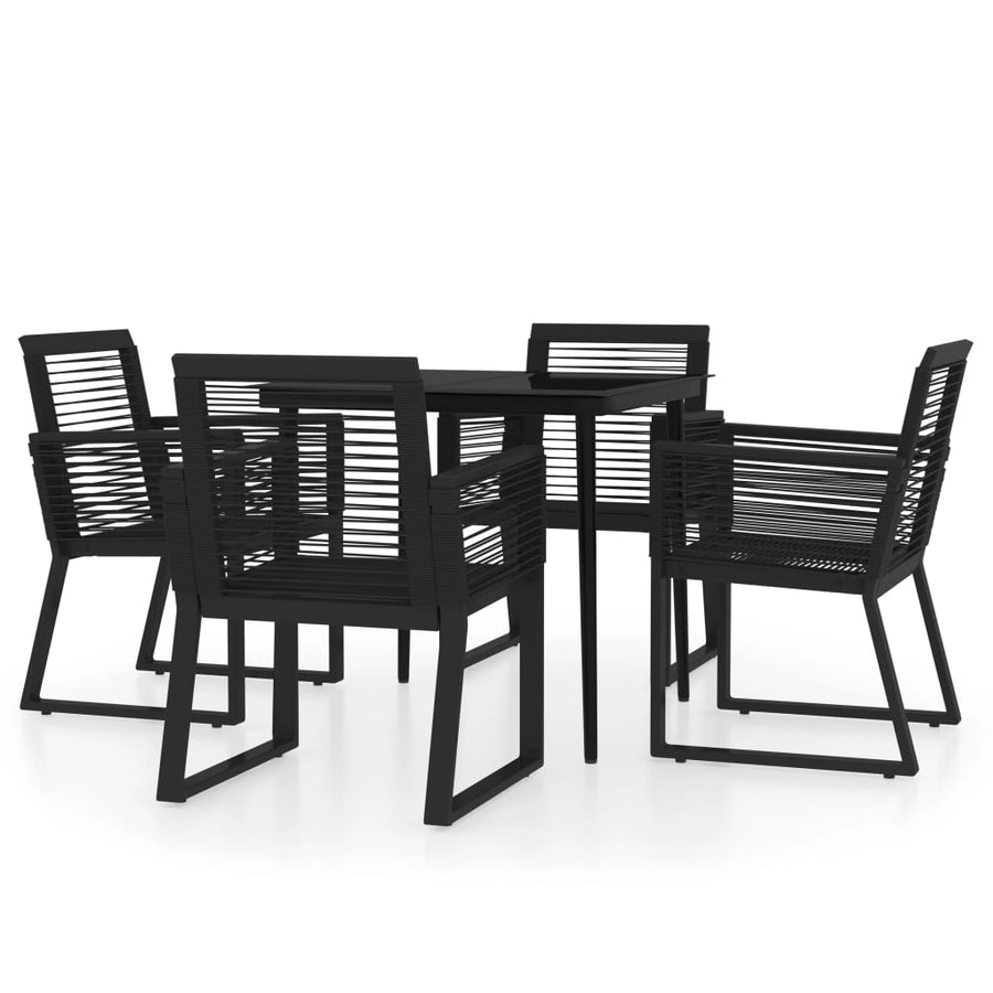 -Delige Tuinset Zwart 5 80 cm tafellengte