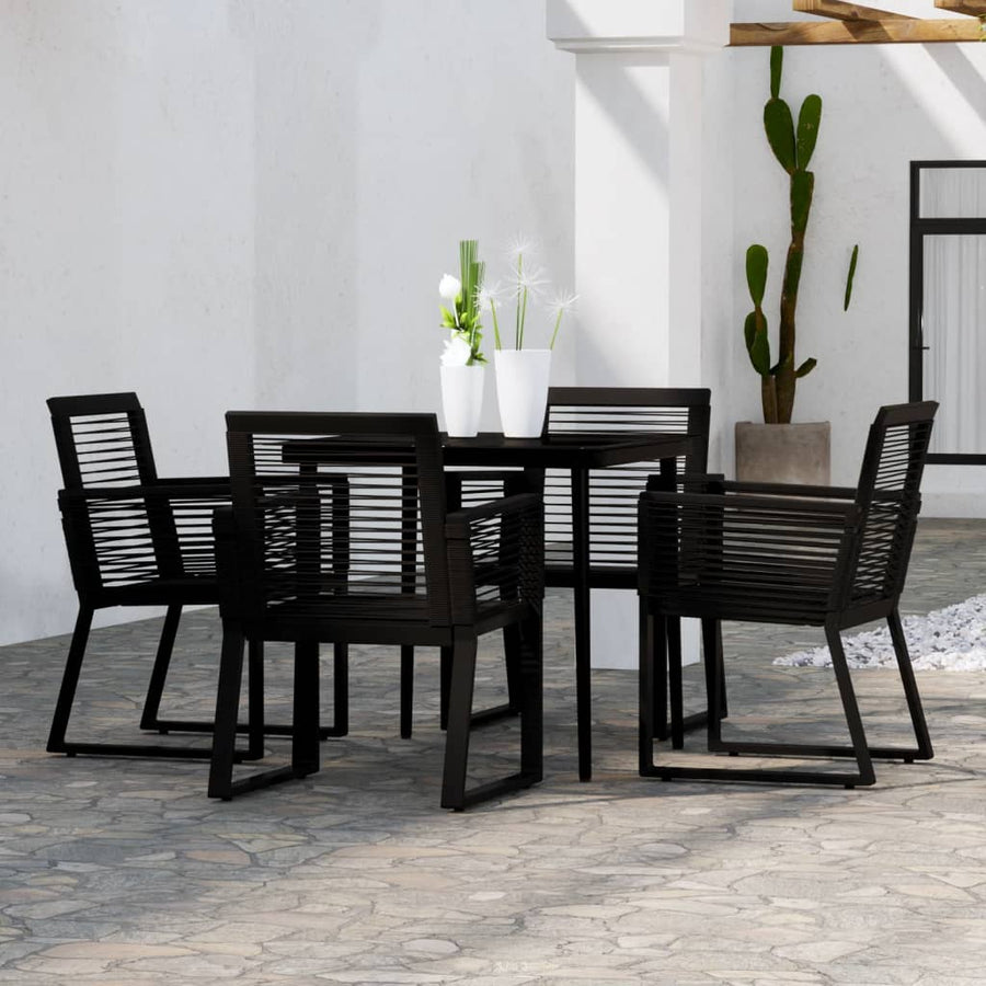 -Delige Tuinset Zwart 5 80 cm tafellengte