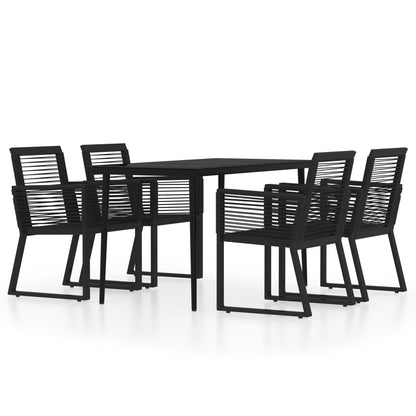 -Delige Tuinset Zwart 5 140 cm tafellengte