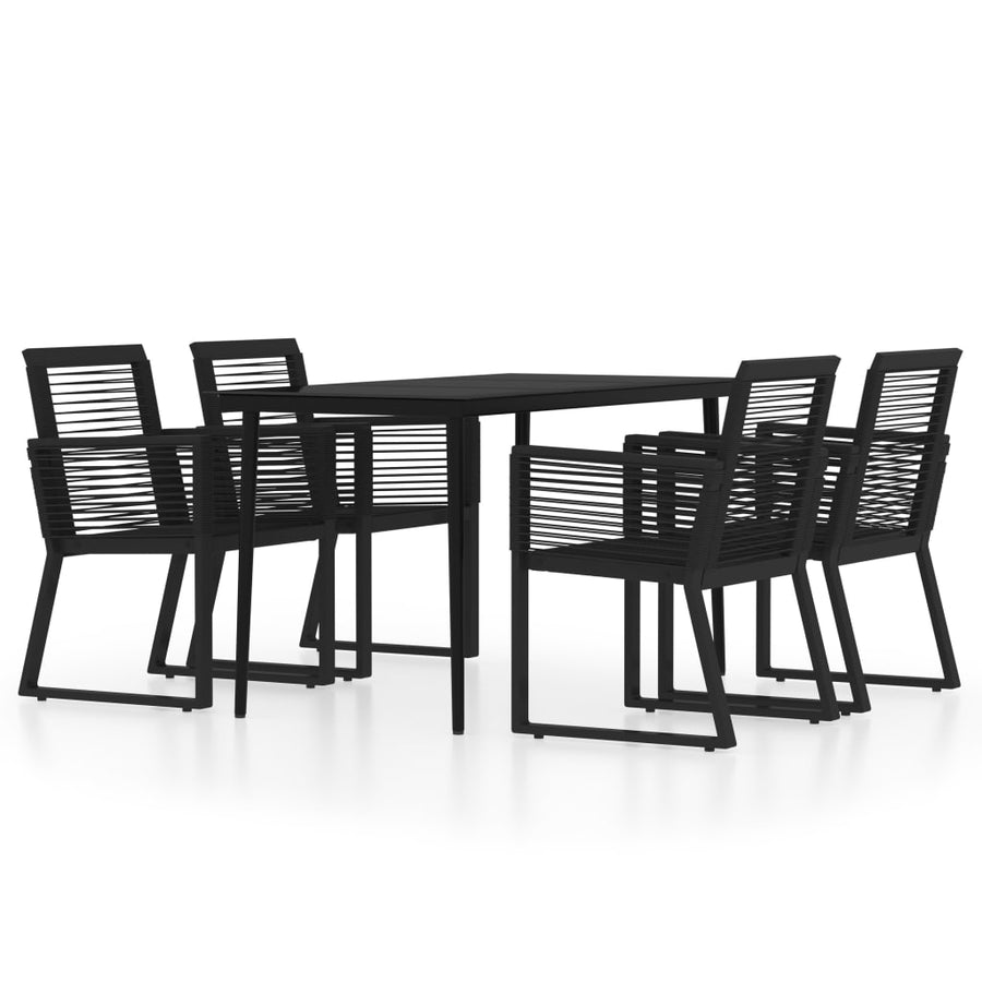 -Delige Tuinset Zwart 5 140 cm tafellengte
