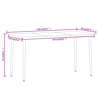 -Delige Tuinset Zwart 5 140 cm tafellengte