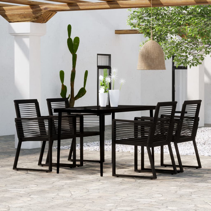 -Delige Tuinset Zwart 5 140 cm tafellengte