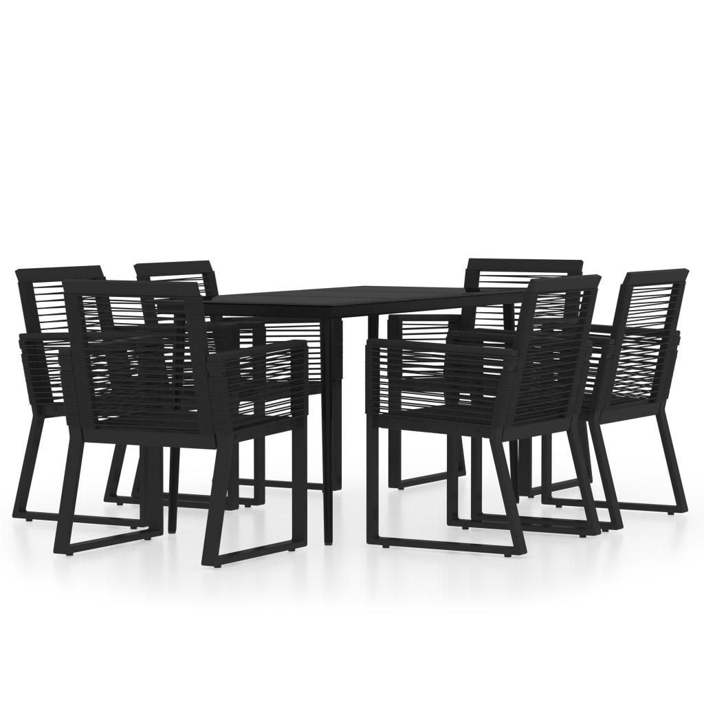 -Delige Tuinset Zwart 7 140 cm tafellengte
