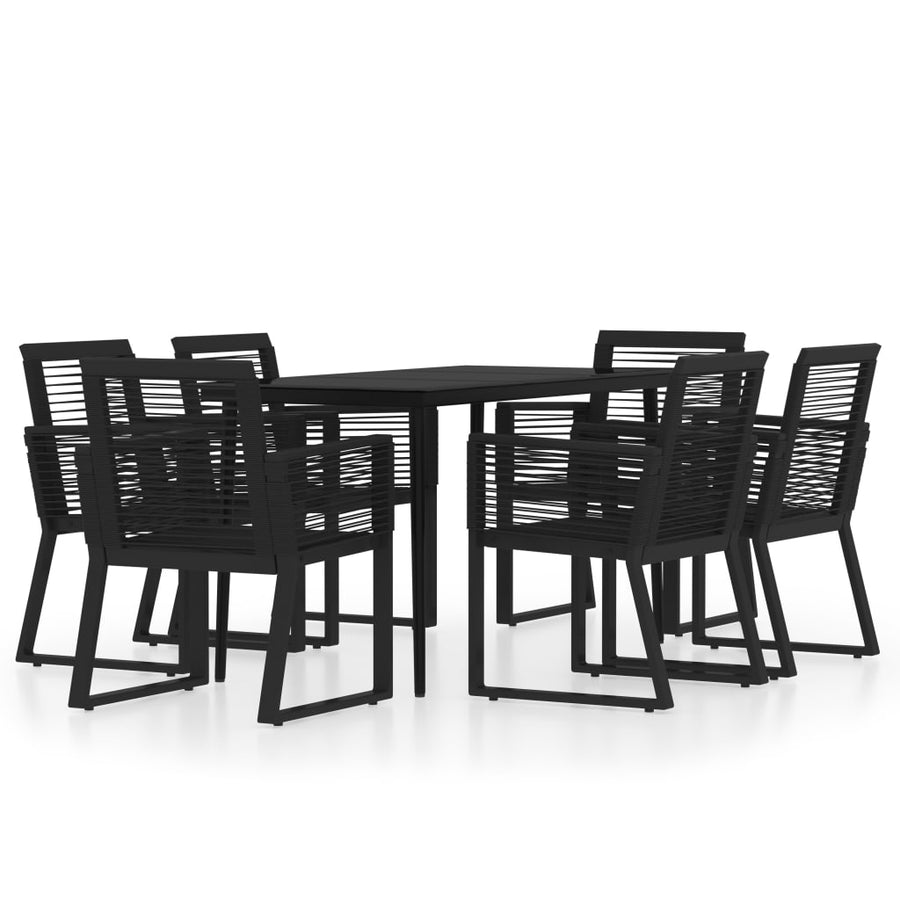 -Delige Tuinset Zwart 7 140 cm tafellengte