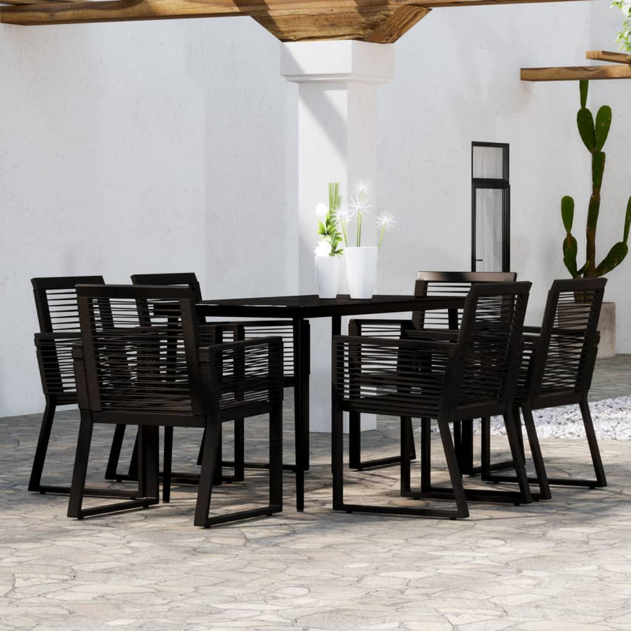 -Delige Tuinset Zwart 7 140 cm tafellengte