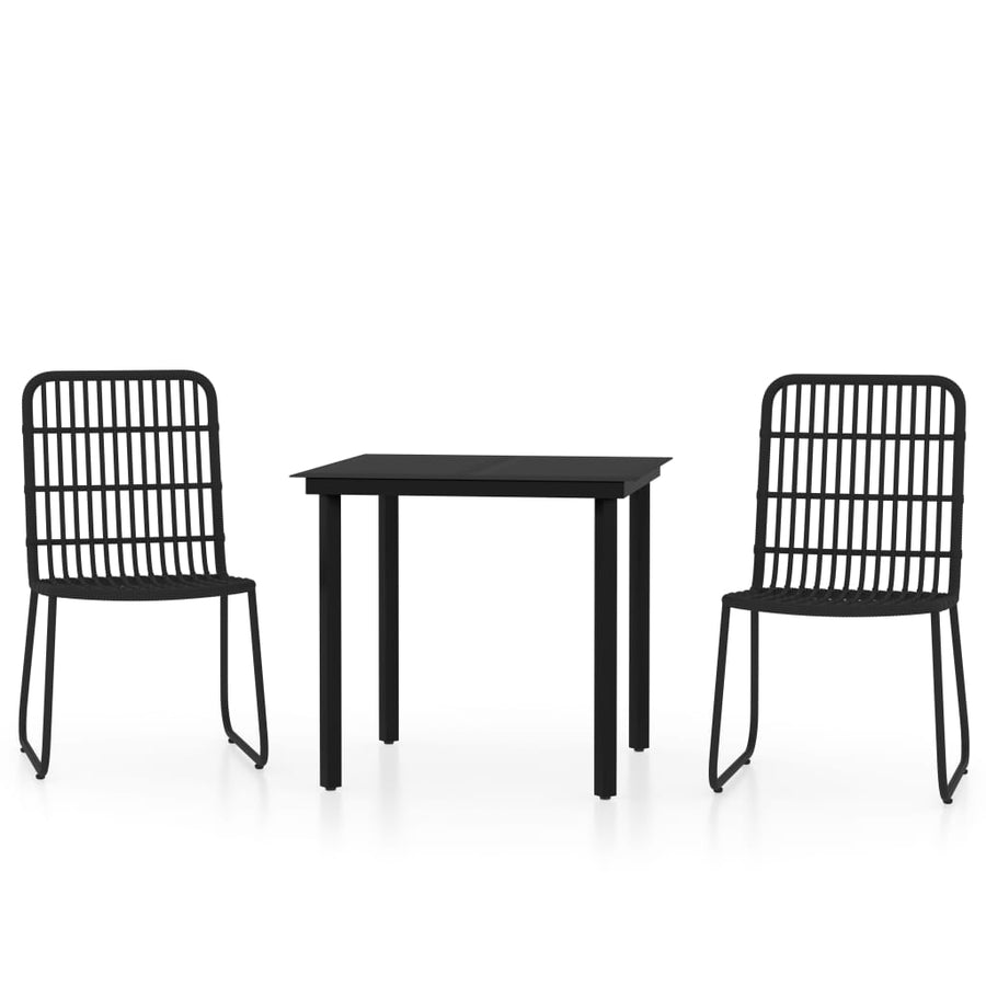 -Delige Tuinset 3 80 cm tafellengte Zwart