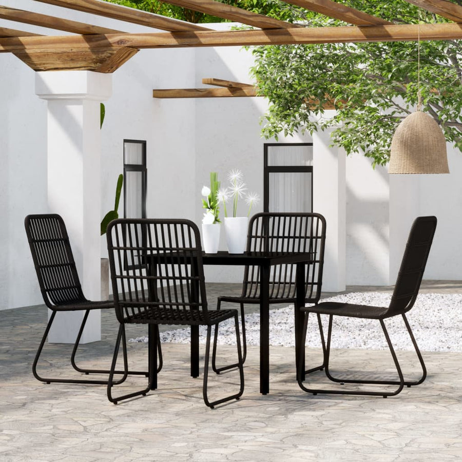 -Delige Tuinset 5 80 cm tafellengte Zwart