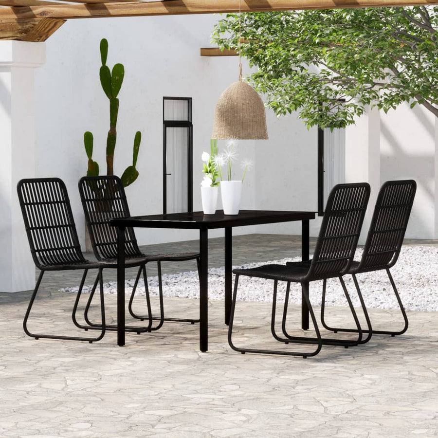 -Delige Tuinset 5 140 cm tafellengte Zwart